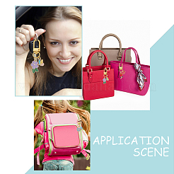 2 комплект подвесных украшений в виде цветов и бабочек из эмали&nbsp;HJEW-WR0001-01