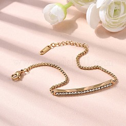 Браслеты из нержавеющей стали 304 со стразами&nbsp;BJEW-P369-01G