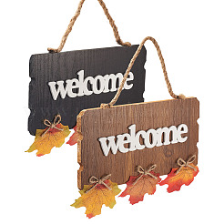 2 шт. 2-х цветные деревянные украшения для дверных табличек&nbsp;AJEW-CF0001-10