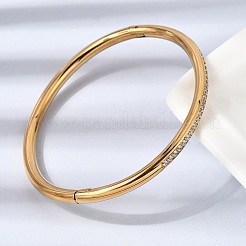 Женские браслеты-шарниры из нержавеющей стали 304 с микропаве из кубических цирконий&nbsp;BJEW-D408-30G