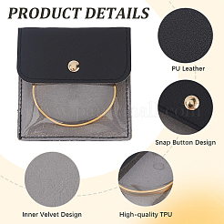 6 шт. сумки для хранения ювелирных изделий из искусственной кожи с железной кнопкой&nbsp;ABAG-CL0001-22B