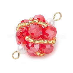 Круглые звенья из стеклянных бусин&nbsp;PALLOY-MZ00874-05