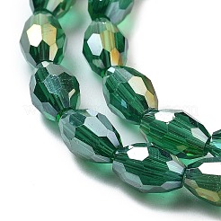 Прозрачные стеклянные бусины гальваническим пряди&nbsp;EGLA-A037-T6x8mm-B15