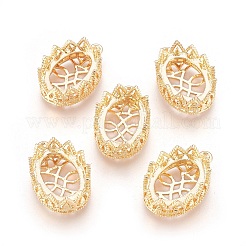 Латунные овальные подвески сеттинги кабошон&nbsp;LS-KK-J228-07G