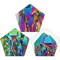 2 шт. 2 стиля гальванизированный натуральный кварцевый кристалл дисплей украшения&nbsp;G-CA0001-60