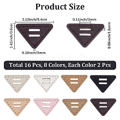 16 шт. 8-х цветные пуговицы из искусственной кожи с 2 отверстиями&nbsp;BUTT-CL0001-03