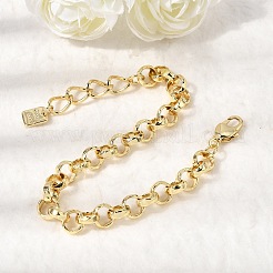 Латунные браслеты-цепочки роло для женщин&nbsp;BJEW-L718-01G