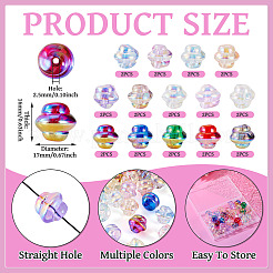 28 шт. 14-х цветные прозрачные акриловые бусины с гальваническим покрытием&nbsp;TACR-TA0001-72