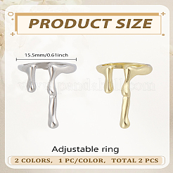 2 шт. 2 стиля капающих колец из сплава манжеты&nbsp;RJEW-LP0002-87