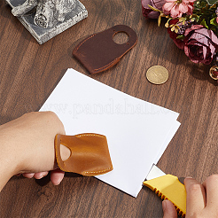 2 шт. 2-цветная защита большого пальца из коровьей кожи для резьбы по дереву&nbsp;AJEW-CL0001-53