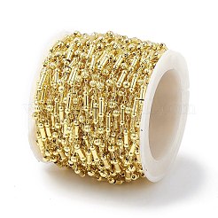 Латунная колонна и круглые цепочки из бисера&nbsp;CHC-P016-14G-01