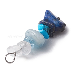 Подвески градиентного цвета из натуральных кристаллов кварца&nbsp;PALLOY-JF02790-02