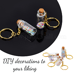 12 шт. мини-стеклянная бутылка желаний с подвеской и пластиковыми пайетками KEYC-DR00007