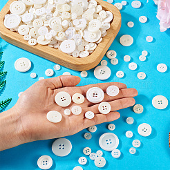 Плоские круглые пуговицы из смолы&nbsp;BUTT-TAC0017-01D