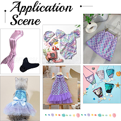 Полиэстеровая ткань с рыбьей чешуей&nbsp;DIY-WH20063-038A