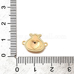 Латунные подвески-соединители для мешочка с деньгами в форме сердца&nbsp;KK-B152-15G