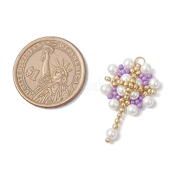 Подвески-цветы из стеклянных бусинок&nbsp;PALLOY-MZ00827-03