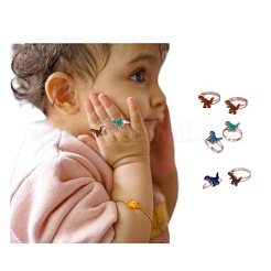 Сплав динозавра с эпоксидной смолой регулируемые кольца для пальцев для детей&nbsp;FS-WG73FA2-01