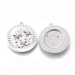 Латунные микропаве прозрачные подвески с фианитом&nbsp;LS-KK-N232-171P-NF