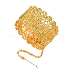 Браслеты из цинкового сплава с цветочным узором и кристаллами-стразами&nbsp;FS-WG1639C-01