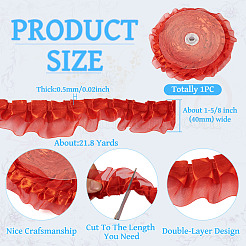 1 шт. двухслойных плиссированных атласных лент из органзы&nbsp;ORIB-TA0001-06F