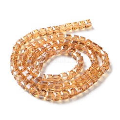 Гальванические стеклянные бусины&nbsp;X-EGLA-J028-4x4mm-AB18