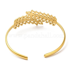 Ионное покрытие (ip) 304 нержавеющая сталь лист открытые манжеты браслеты&nbsp;BJEW-L682-027G