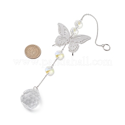 201 подвеска-коннектор из нержавеющей стали и стеклянные подвески-ловец солнца&nbsp;HJEW-JM04732-02