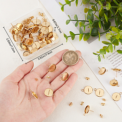 50 шт. плоская круглая фурнитура для сережек-гвоздиков из нержавеющей стали 304&nbsp;STAS-BBC0005-85D