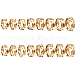 16 шт. 8 стиля 201 нержавеющая сталь рифленые кольца для пальцев&nbsp;STAS-SC0010-64