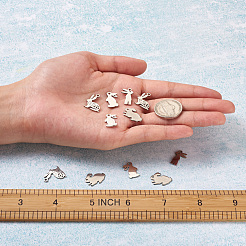 32 шт. 4 стиля подвески в виде кролика из нержавеющей стали 304&nbsp;STAS-TA0002-13P