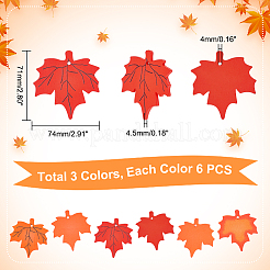 18 шт. 3 цвета осенней окраски распылением деревянные большие подвески&nbsp;WOOD-GA0001-53