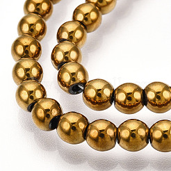 Немагнитные синтетический гематит бисер пряди&nbsp;LS-G-S096-4mm-2