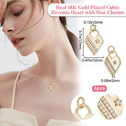 6шт латунные подвески с микропаве и кубическим цирконием&nbsp;KK-BBC0003-19