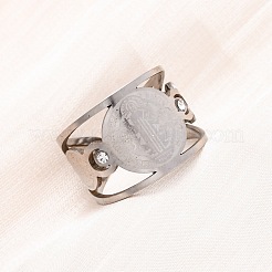 Кольца-манжеты Saint Benedict из нержавеющей стали 304 со стразами&nbsp;LS-RJEW-M069-01P