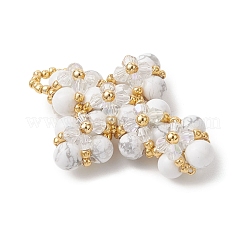 Подвески-крестики из натурального хаулита и стеклянного бисера&nbsp;PALLOY-MZ01151-03