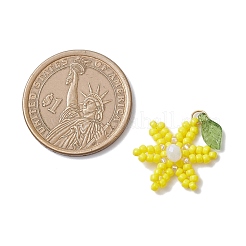 Подвески-цветы из стеклянных бусинок&nbsp;PALLOY-TA00345-04