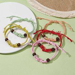 Изготовление регулируемого плетеного браслета-мешочка из вощеного хлопка в технике макраме&nbsp;BJEW-JB09698