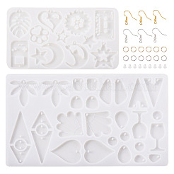 2 шт. 2 геометрических Молды для подвески из силикона&nbsp;DIY-TA0005-01