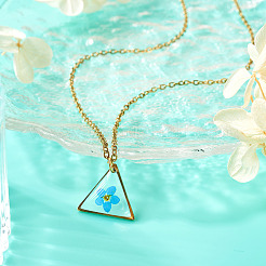 1 шт. ожерелья из нержавеющей стали с сухоцветами&nbsp;NJEW-TA0001-19A