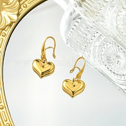 Серьги-подвески в форме сердца из нержавеющей стали 304 для женщин&nbsp;EJEW-G417-02G