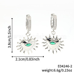 Элегантные латунные серьги-кольца в форме сердца с кубическим цирконием&nbsp;CU8537-2