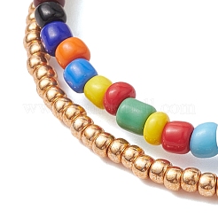 Двухслойные многонитевые браслеты со стеклянными семенами BJEW-MZ00055-02