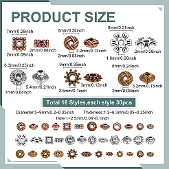 540шт 18 стиля сплава распорные бусины&nbsp;FIND-ME0001-48