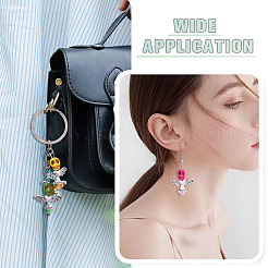 Подвески из синтетической бирюзы и стекла в виде черепа ангела&nbsp;PALLOY-TAC0115