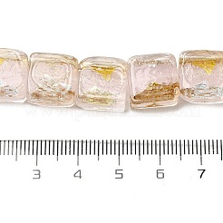 Бусины ручной работы из золотой и серебряной фольги в технике лэмпворк&nbsp;FOIL-C001-01A-07