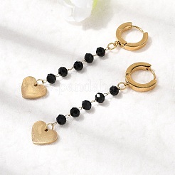 Серьги-кольца в форме сердца из нержавеющей стали 304&nbsp;EJEW-G453-13G