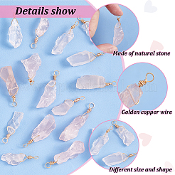 Природного розового кварца подвески&nbsp;G-FG0001-13