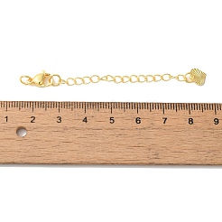 Латунные концы стойки с цепочкой и застежками-карабами&nbsp;KK-F873-02G