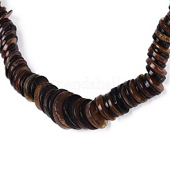 Ожерелья из натуральных янтарных дисков и рисовых бусин с градуированным рисунком&nbsp;NJEW-T019-08